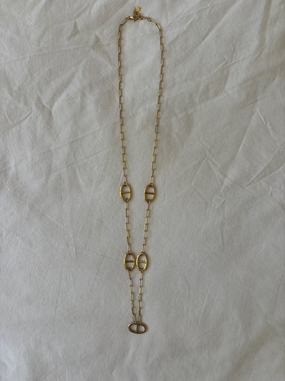 Sautoir maille marine doré