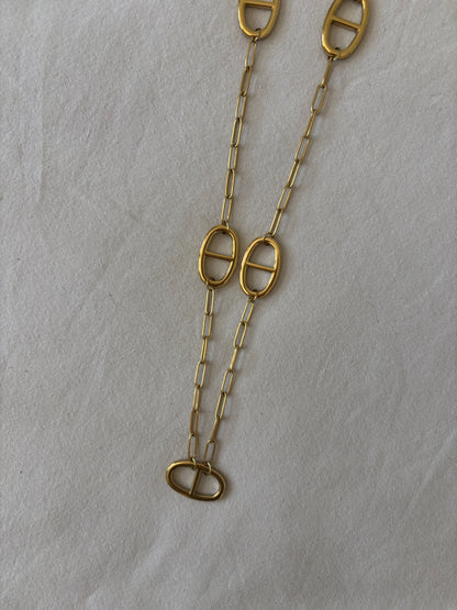 Sautoir maille marine doré
