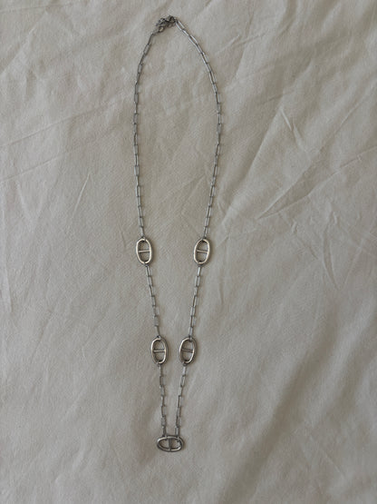 Silver marine mesh necklace