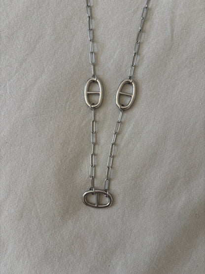 Silver marine mesh necklace