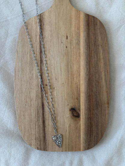 Sautoir cœur argent