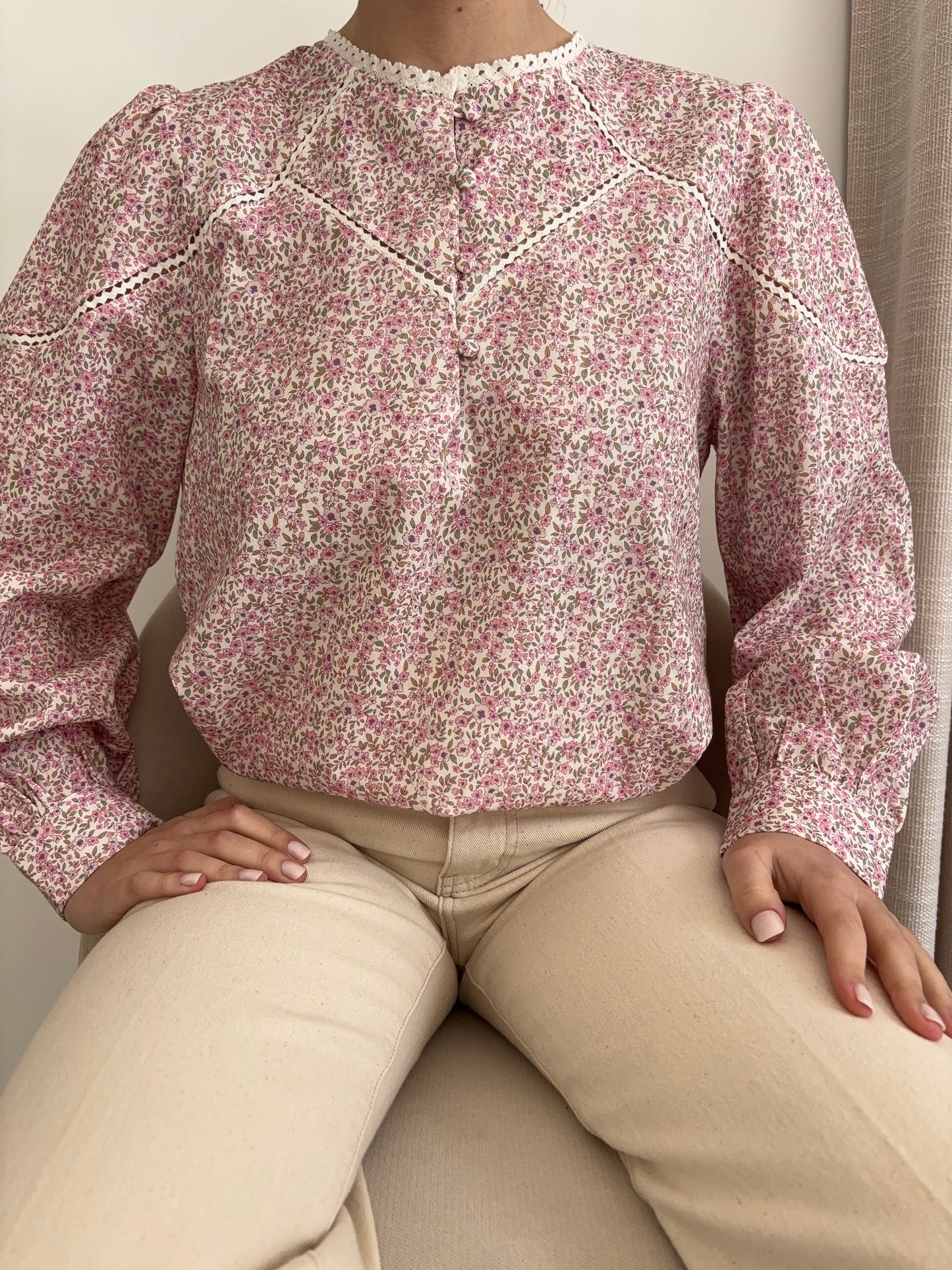 Blouse met Liberty-print