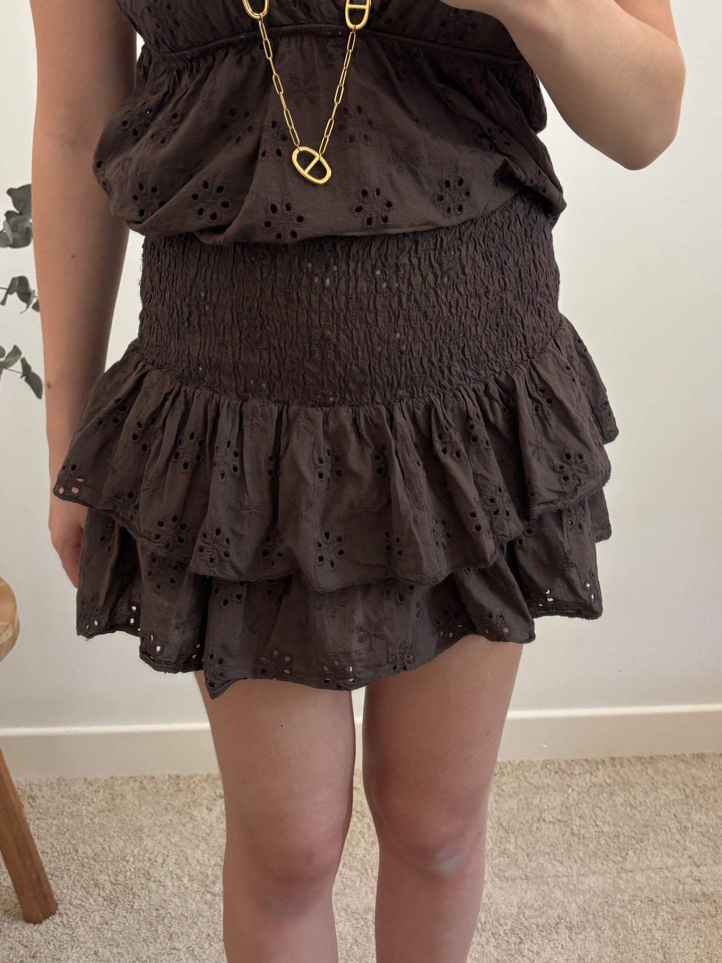 Jupe short broderie