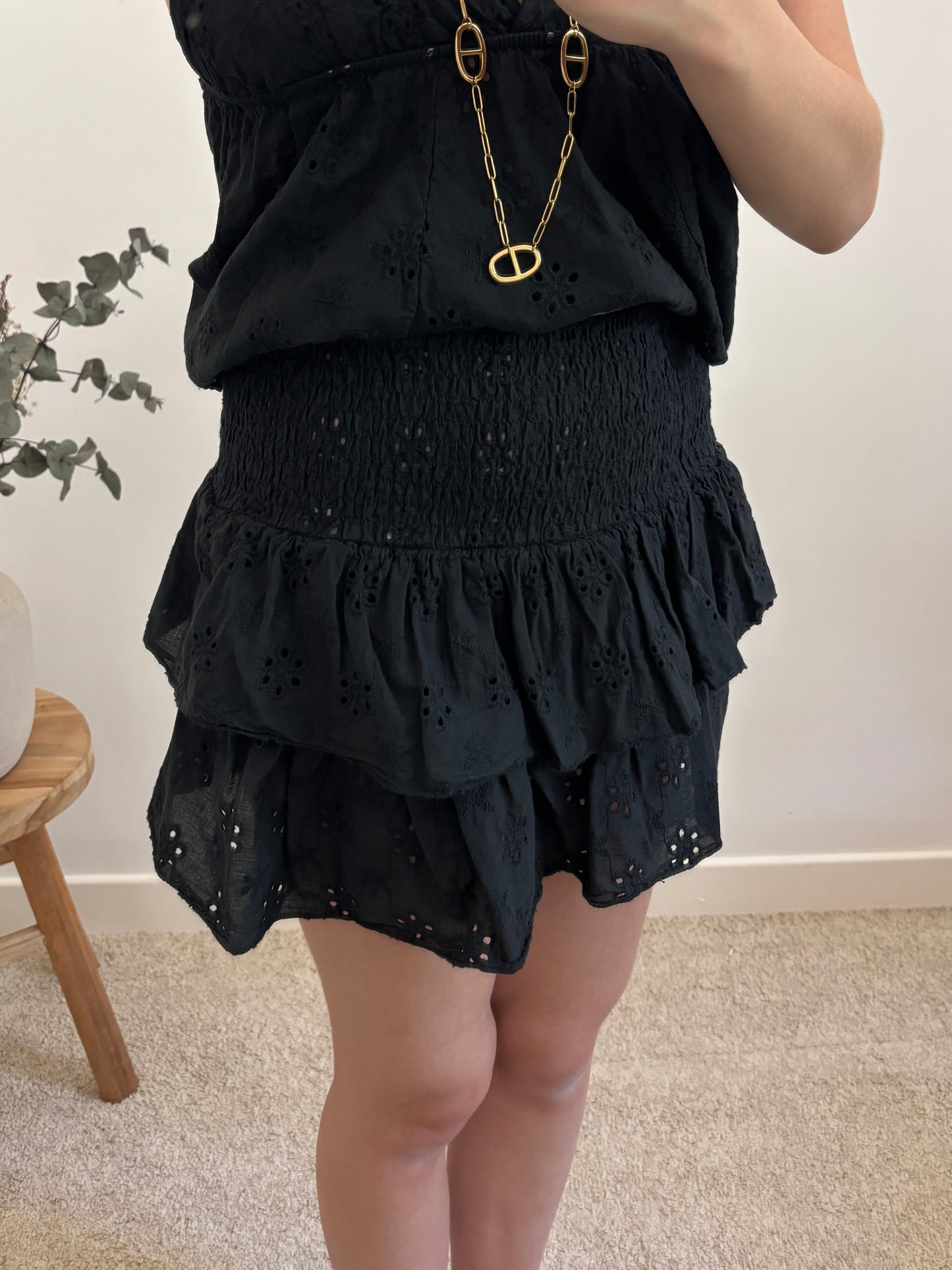 Jupe short broderie