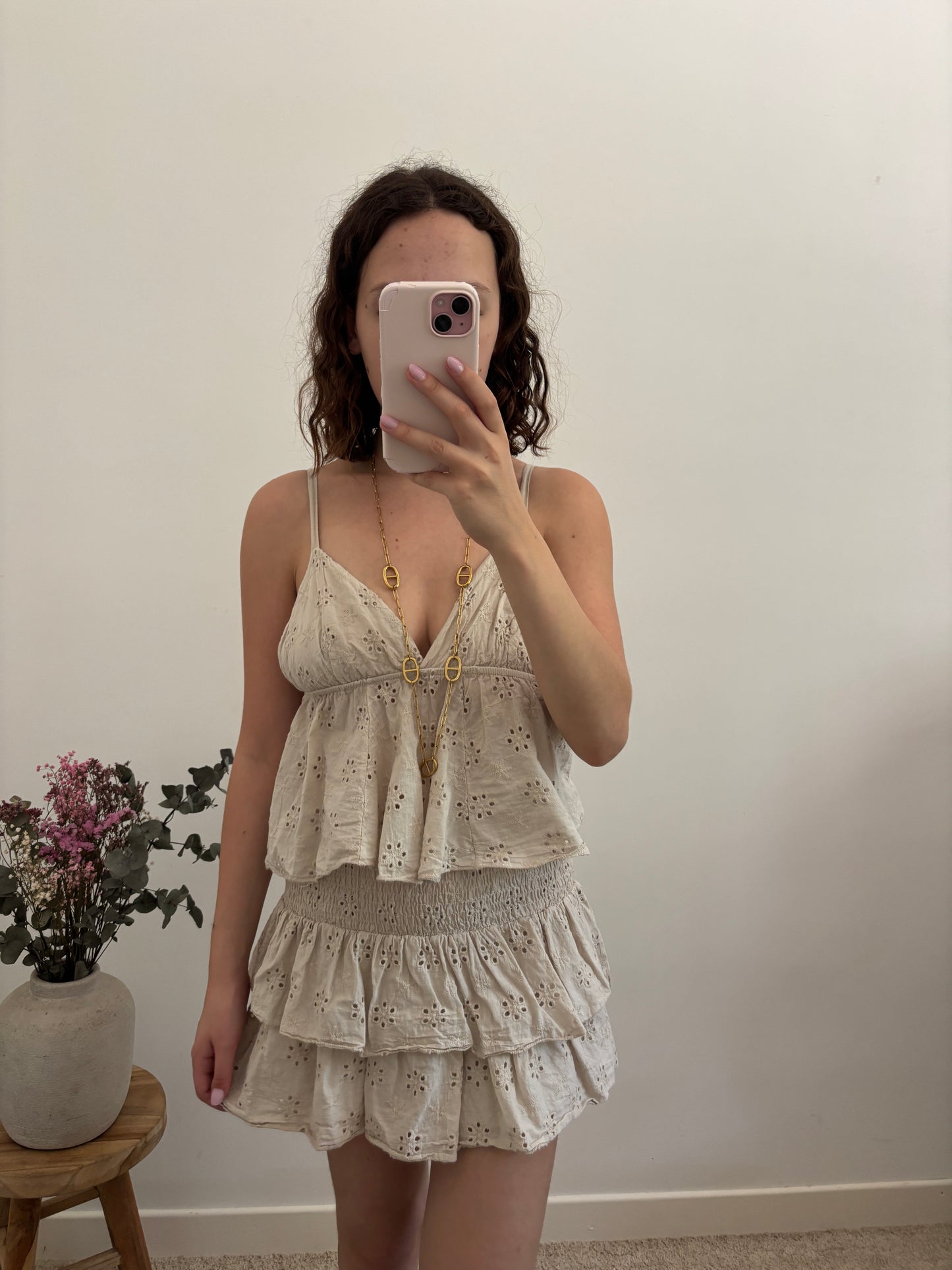 Jupe short broderie