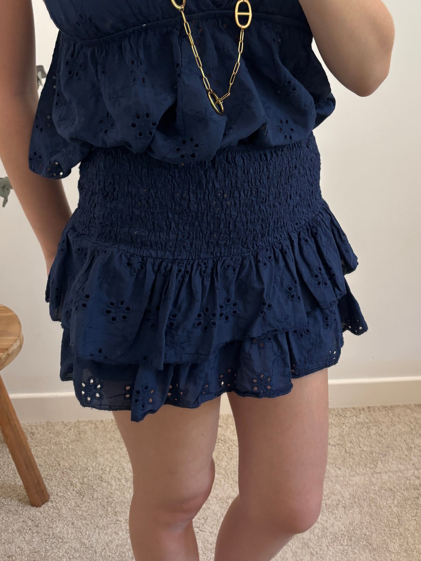 Jupe short broderie