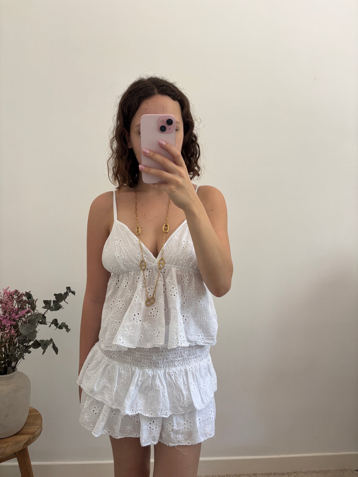 Jupe short broderie