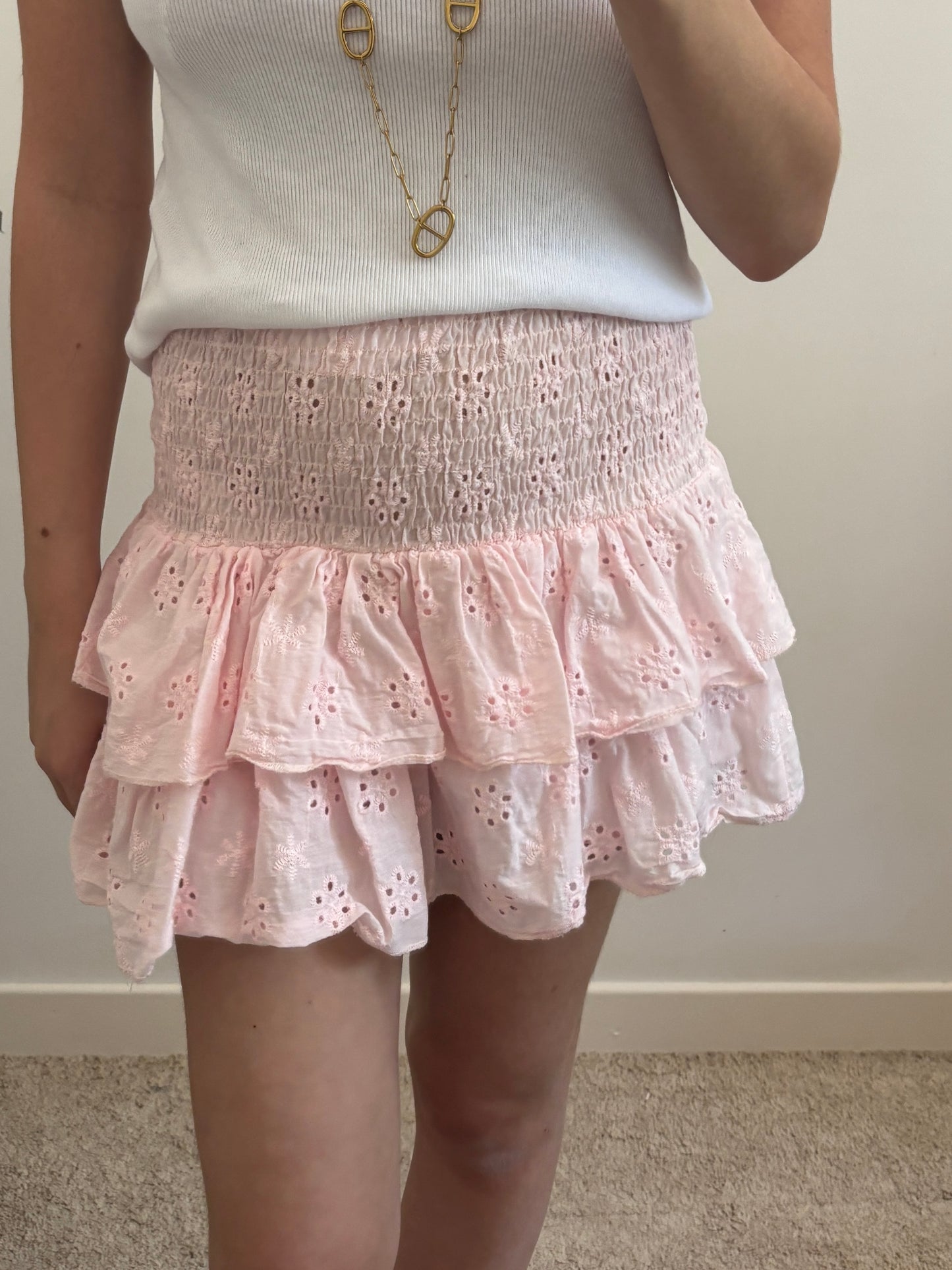 Jupe short broderie