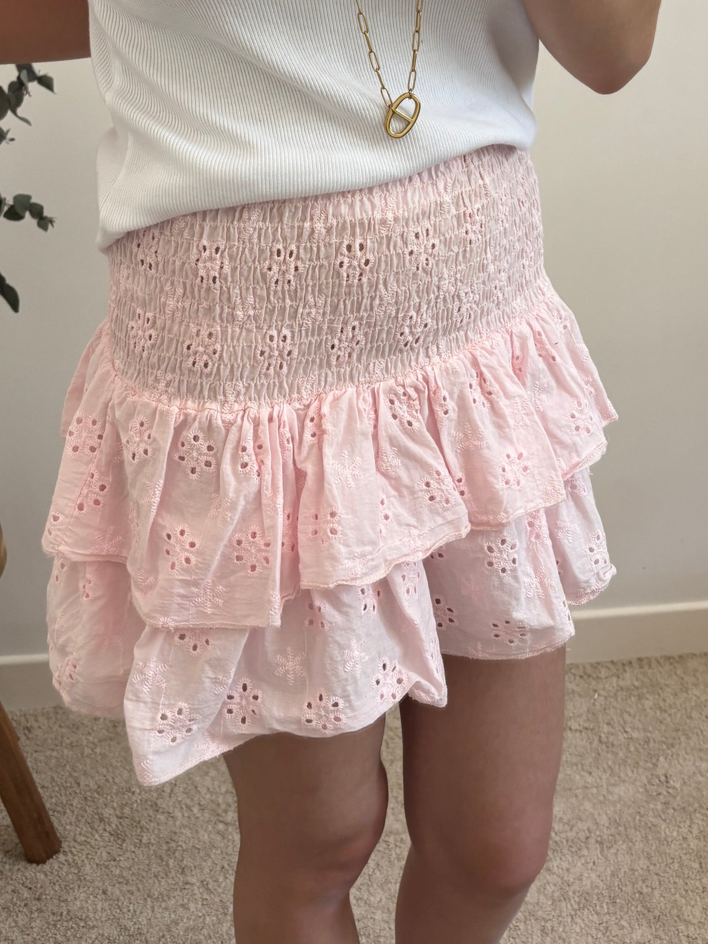 Jupe short broderie