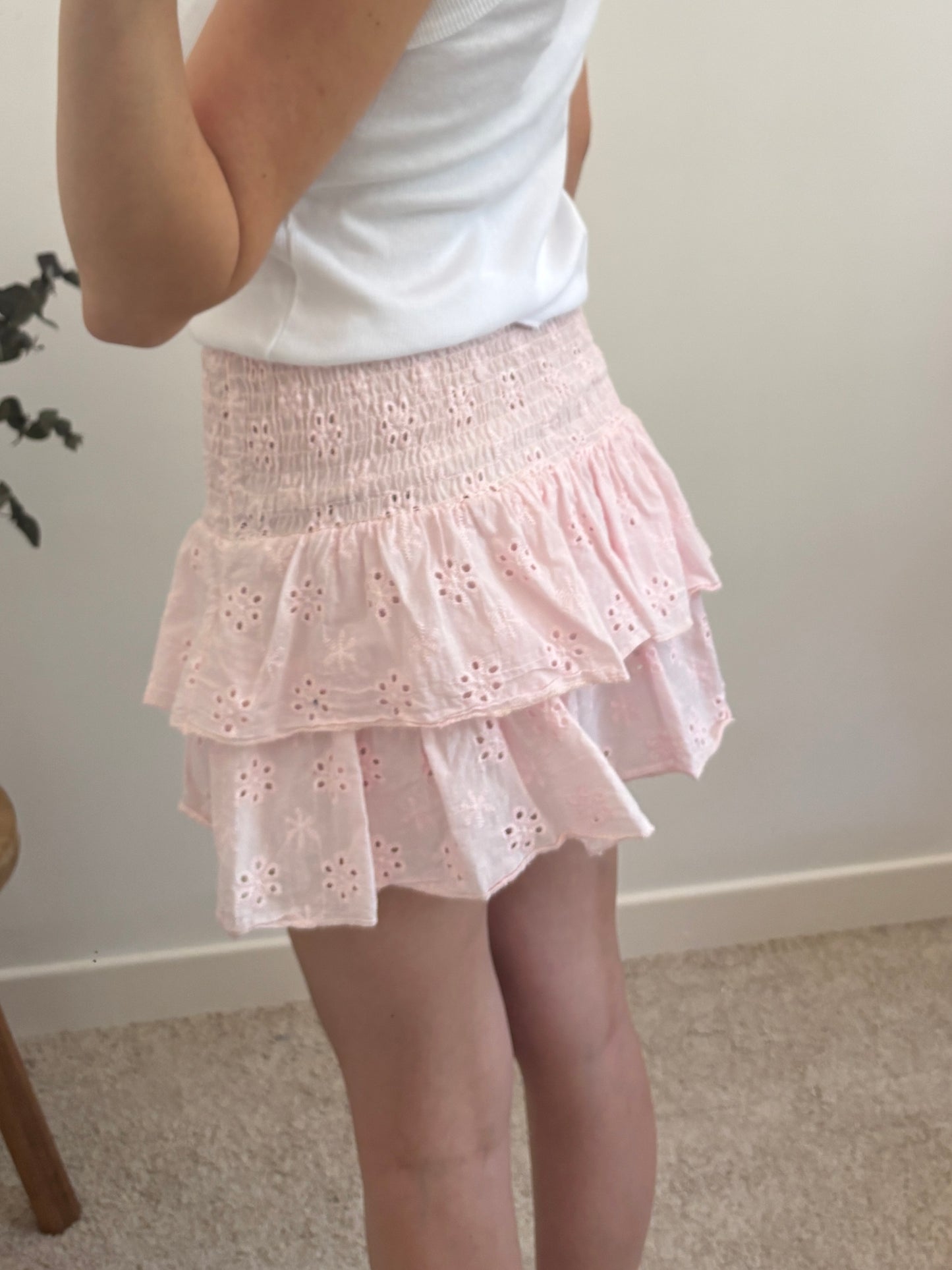 Jupe short broderie