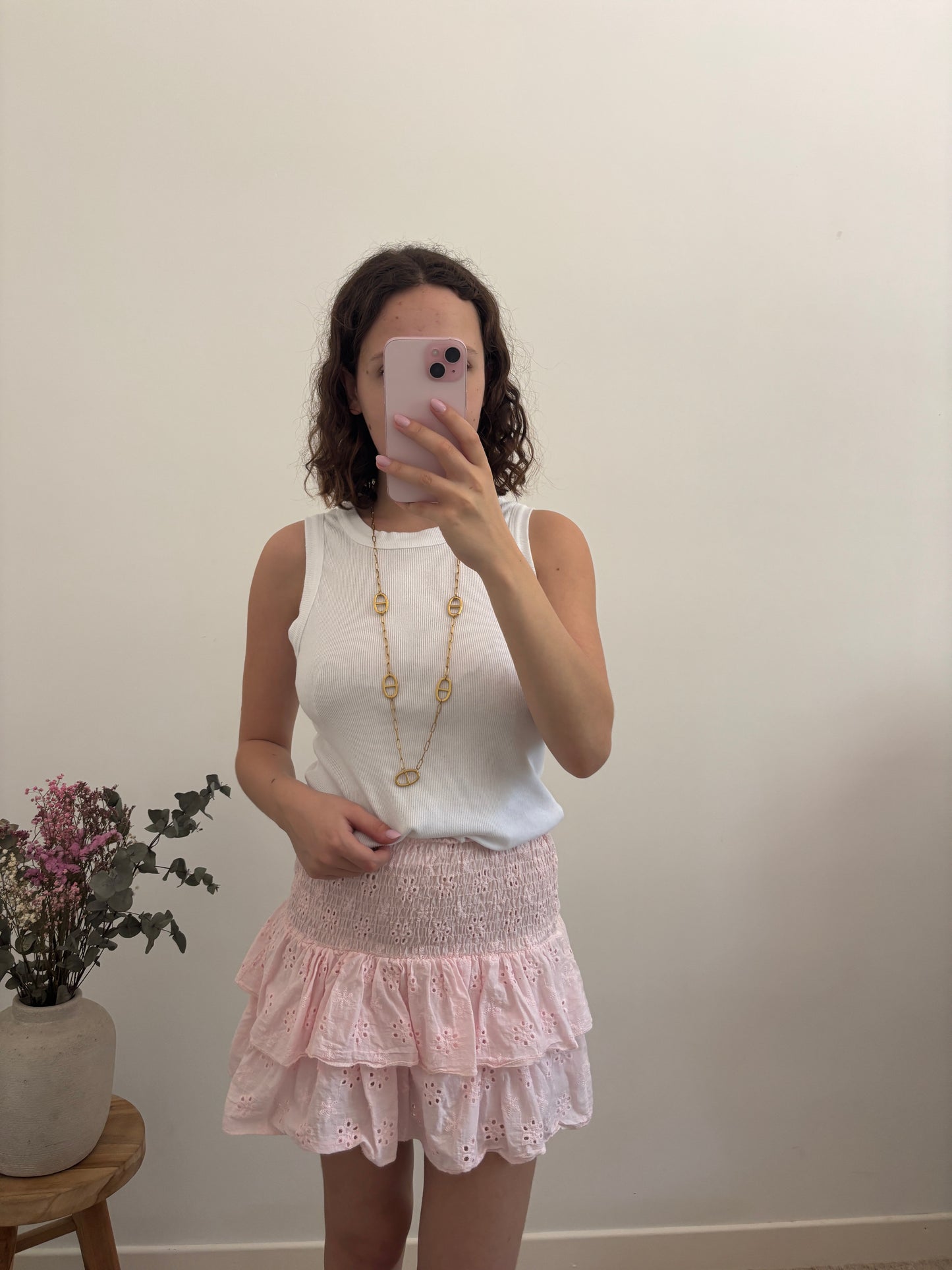 Jupe short broderie