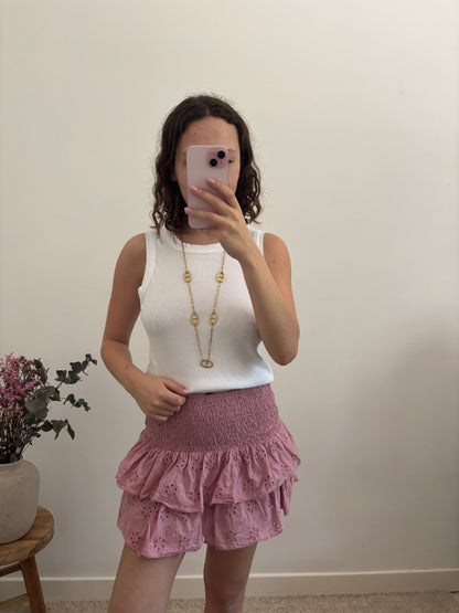 Jupe short broderie