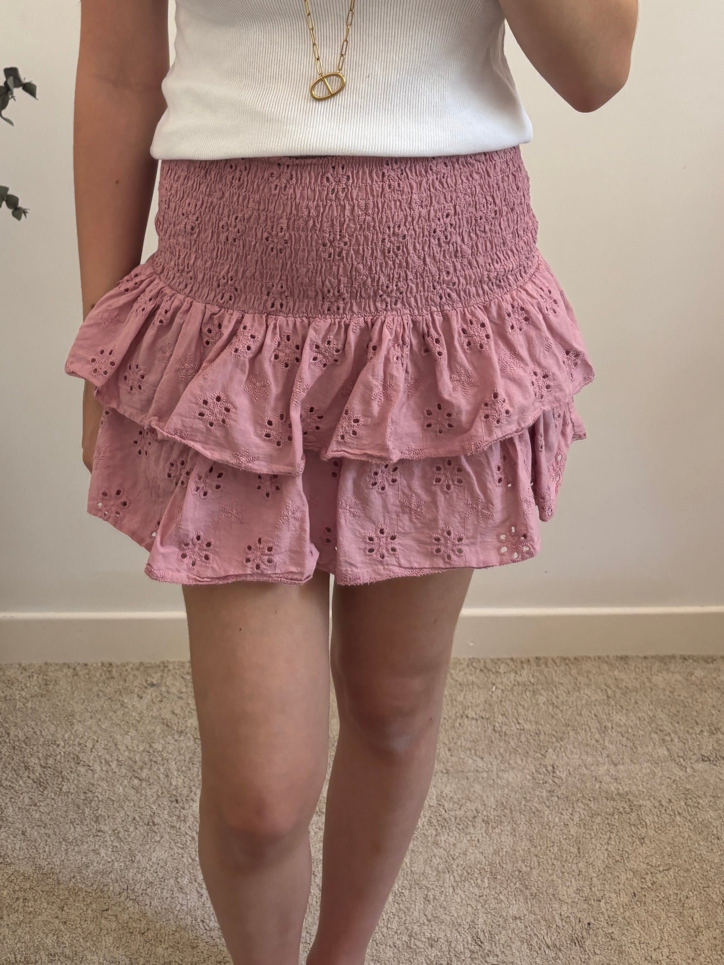 Jupe short broderie