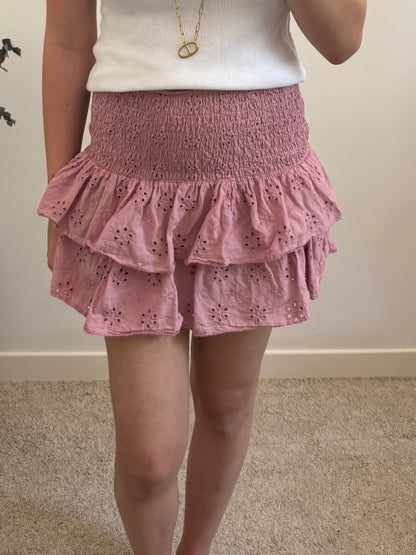 Jupe short broderie