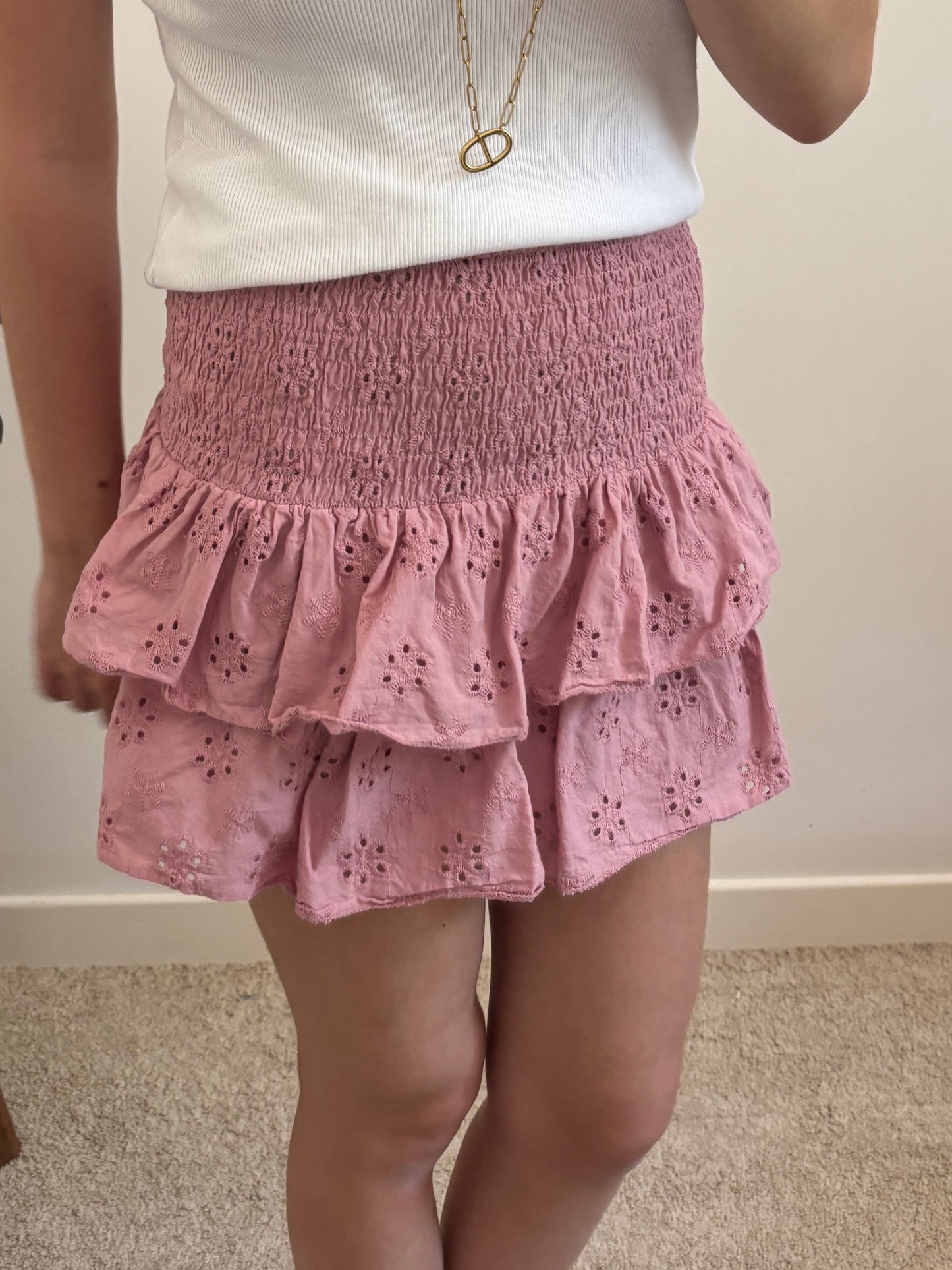 Jupe short broderie