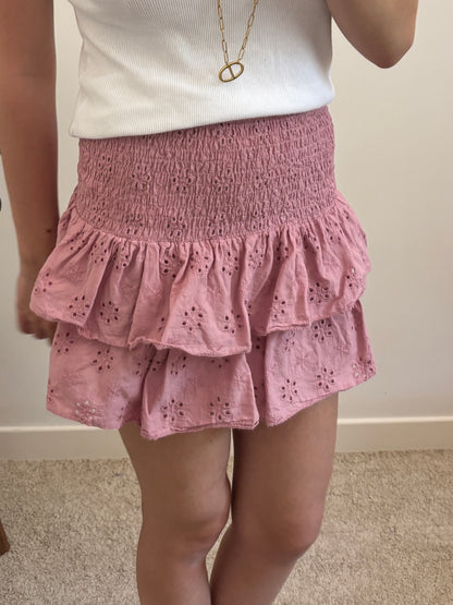 Jupe short broderie
