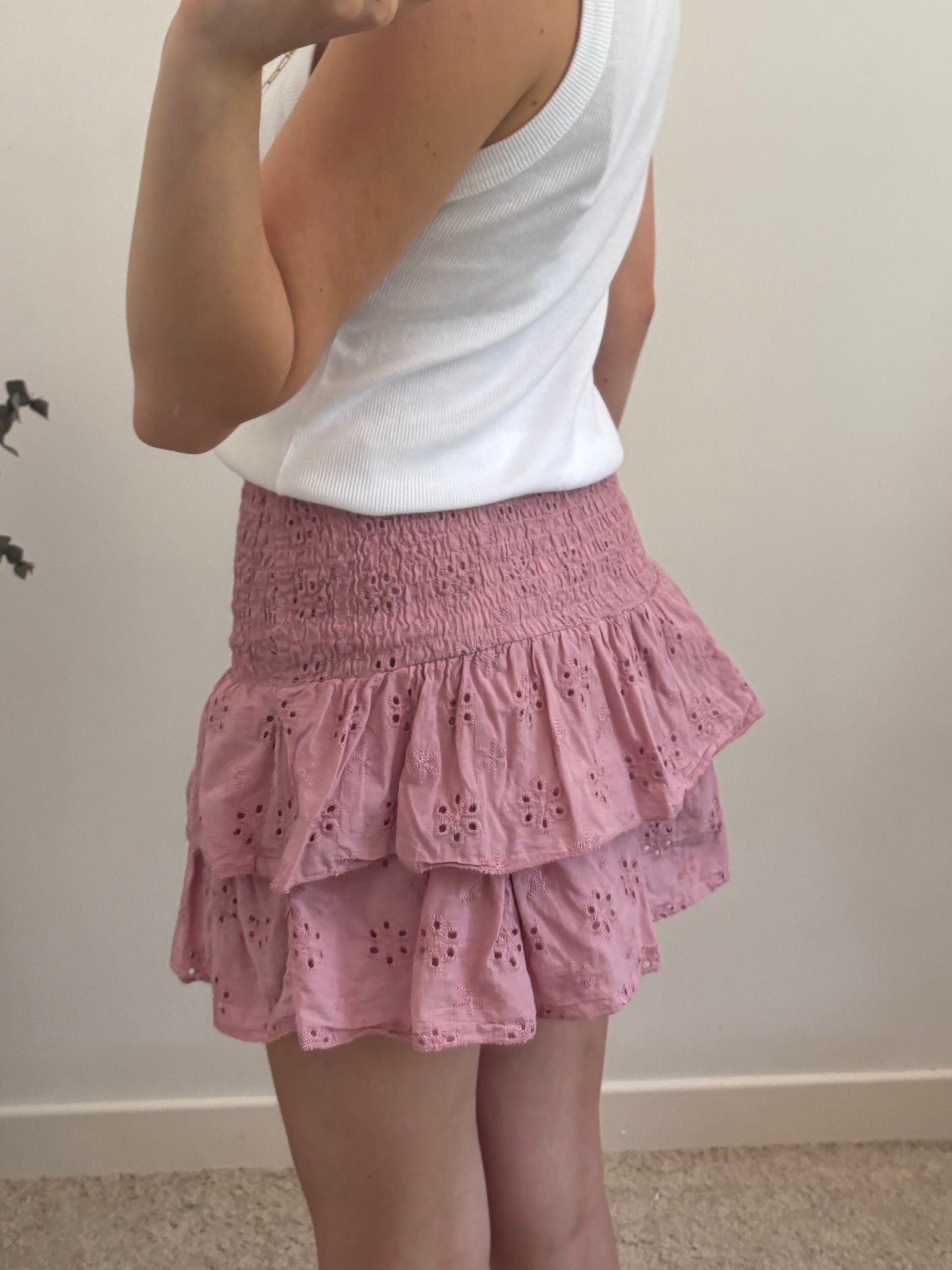 Jupe short broderie
