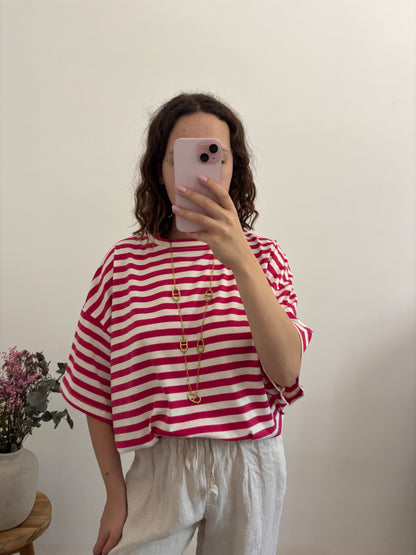 T-shirt rayé cœur