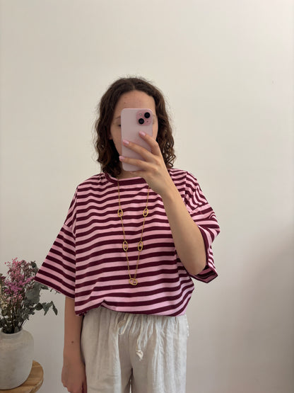 T-shirt rayé cœur