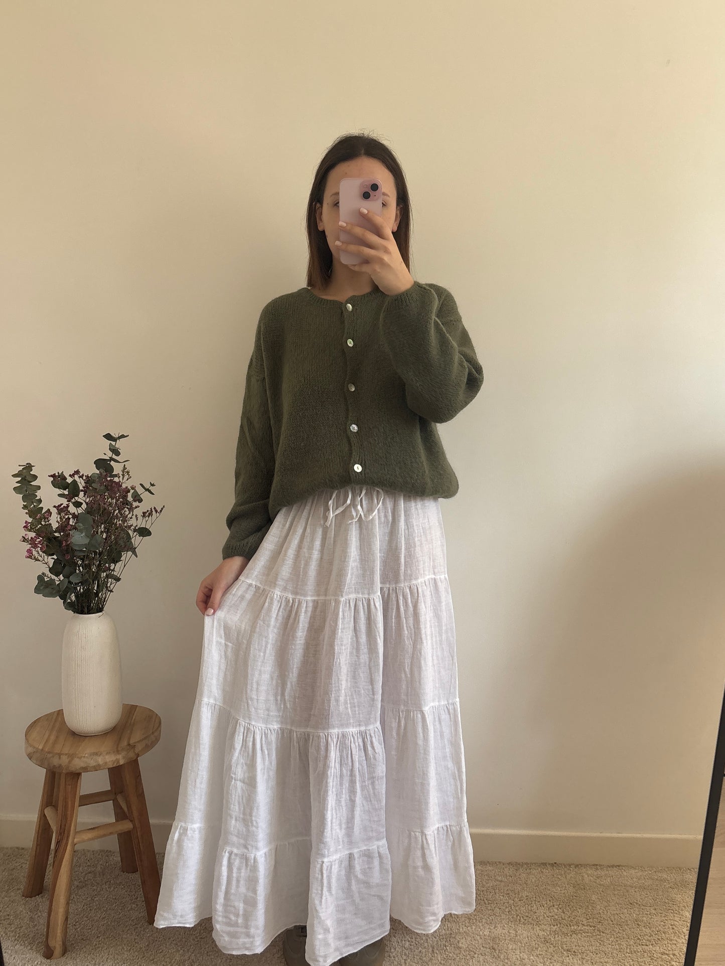 Zoé khaki cardigan