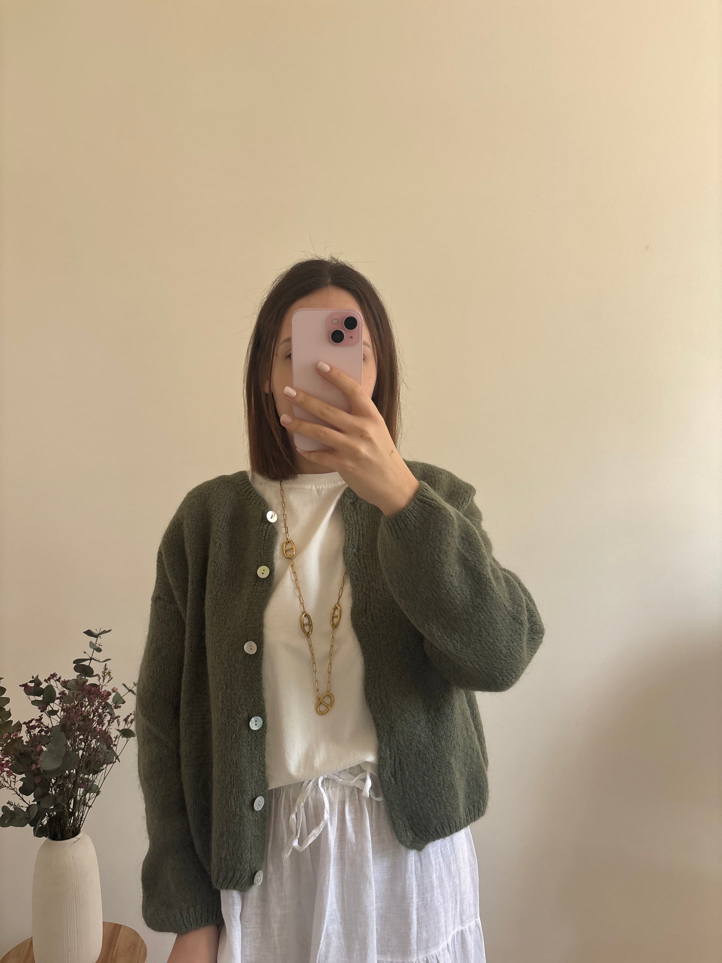 Zoé khaki cardigan