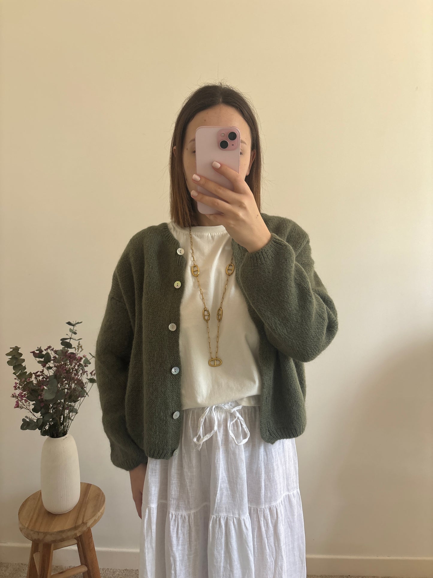 Zoé khaki cardigan