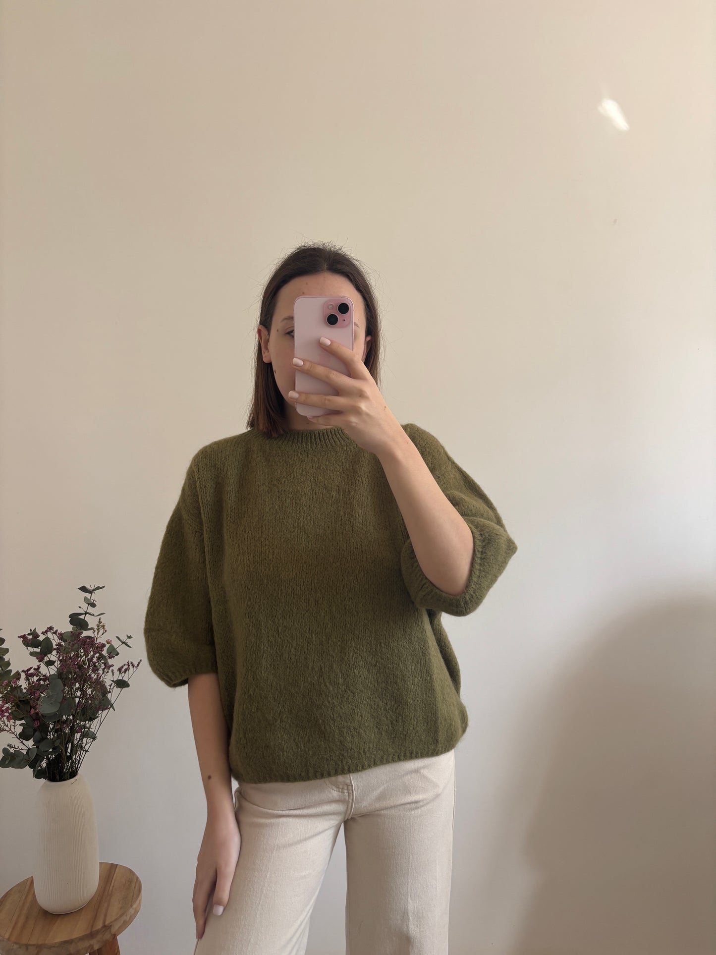 Olivia olijfgroene trui