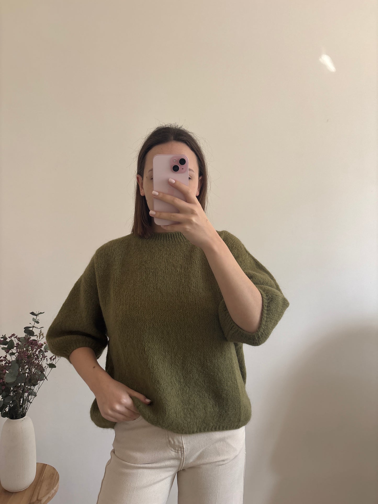 Olivia olijfgroene trui