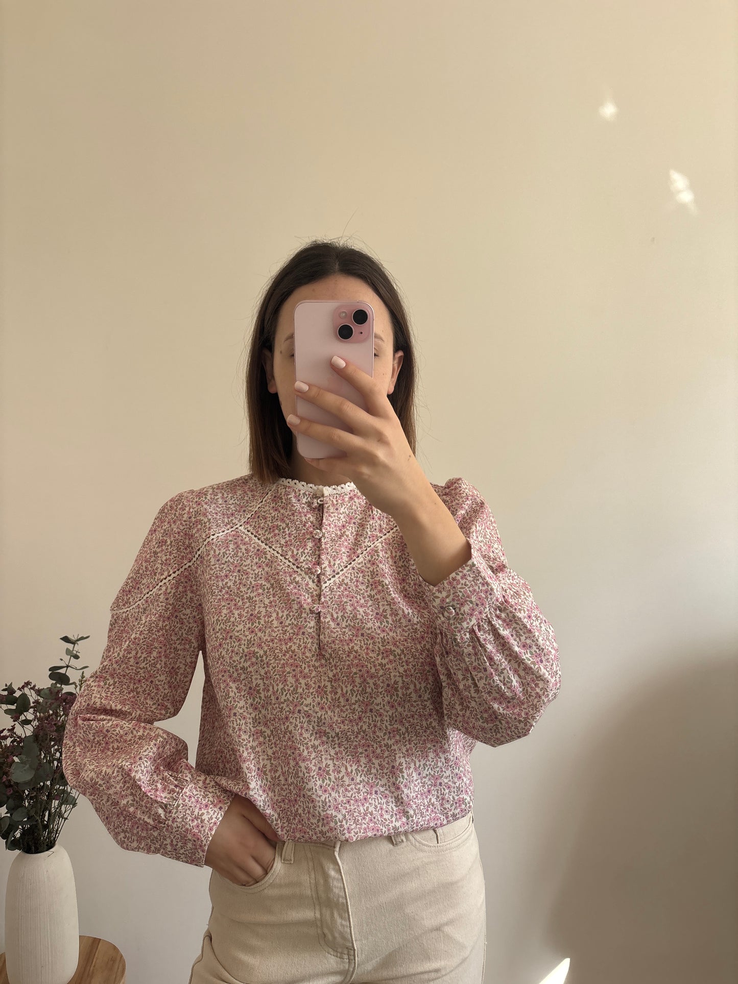 Blouse met Liberty-print
