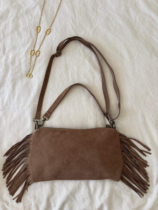 Sac à franges taupe