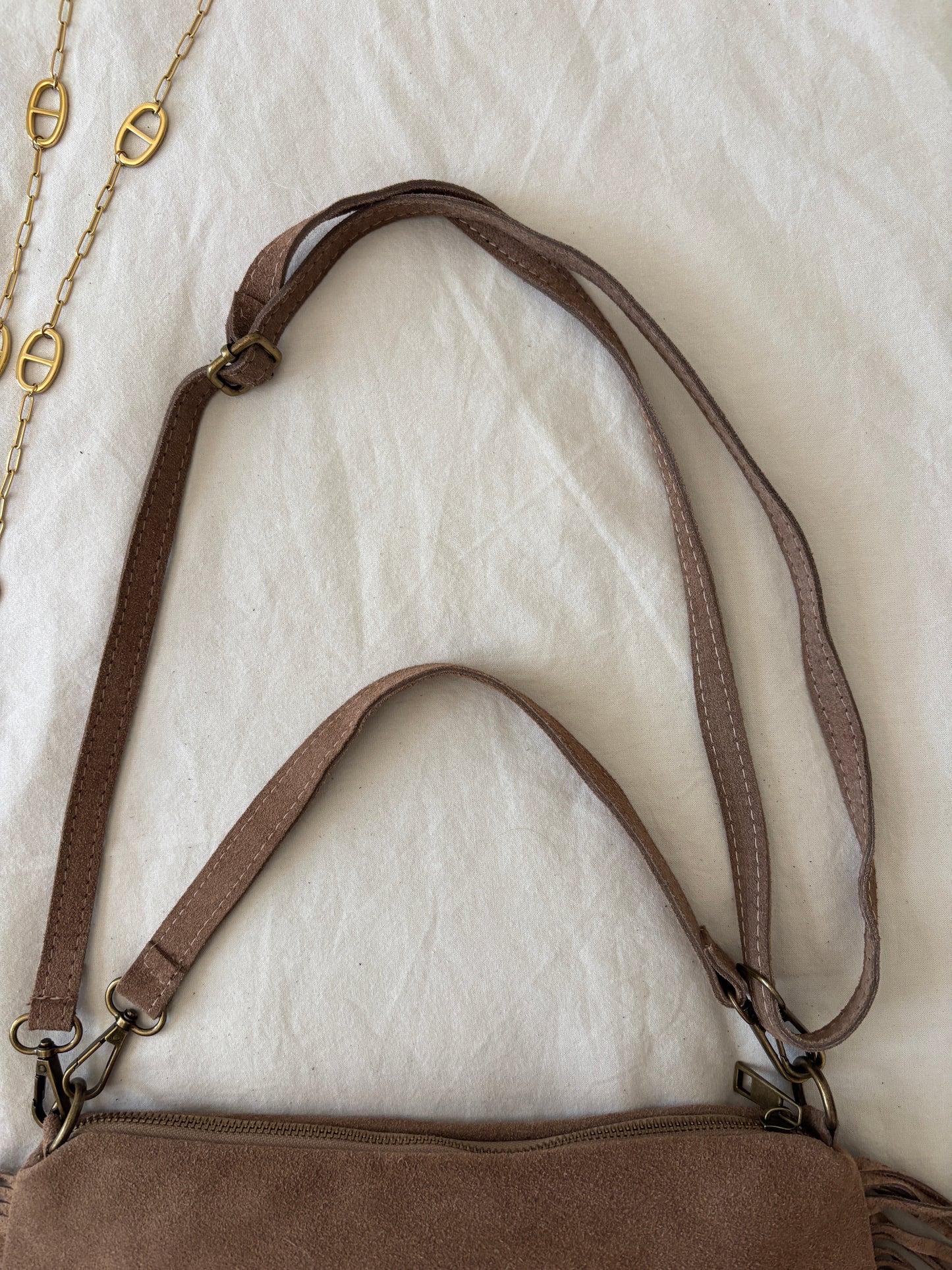 Sac à franges taupe