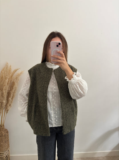 Gilet Célia kaki