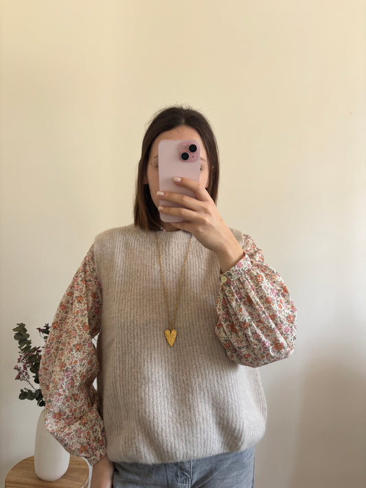 Pull Fleurine beige