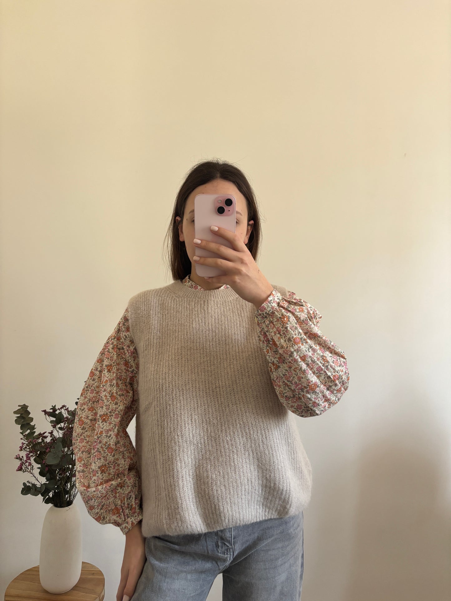Fleurine beige trui