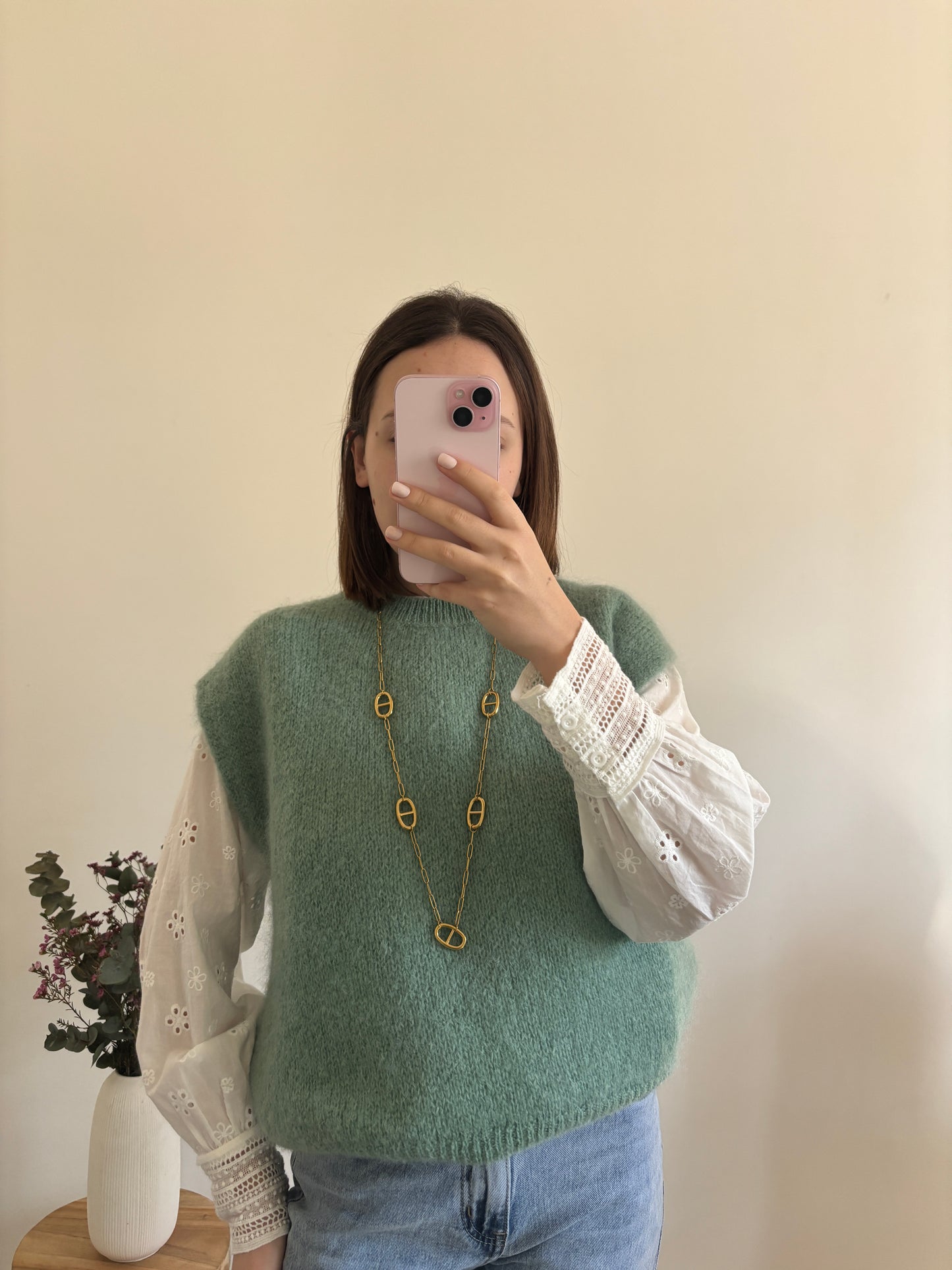 Pull Laure vert d'eau