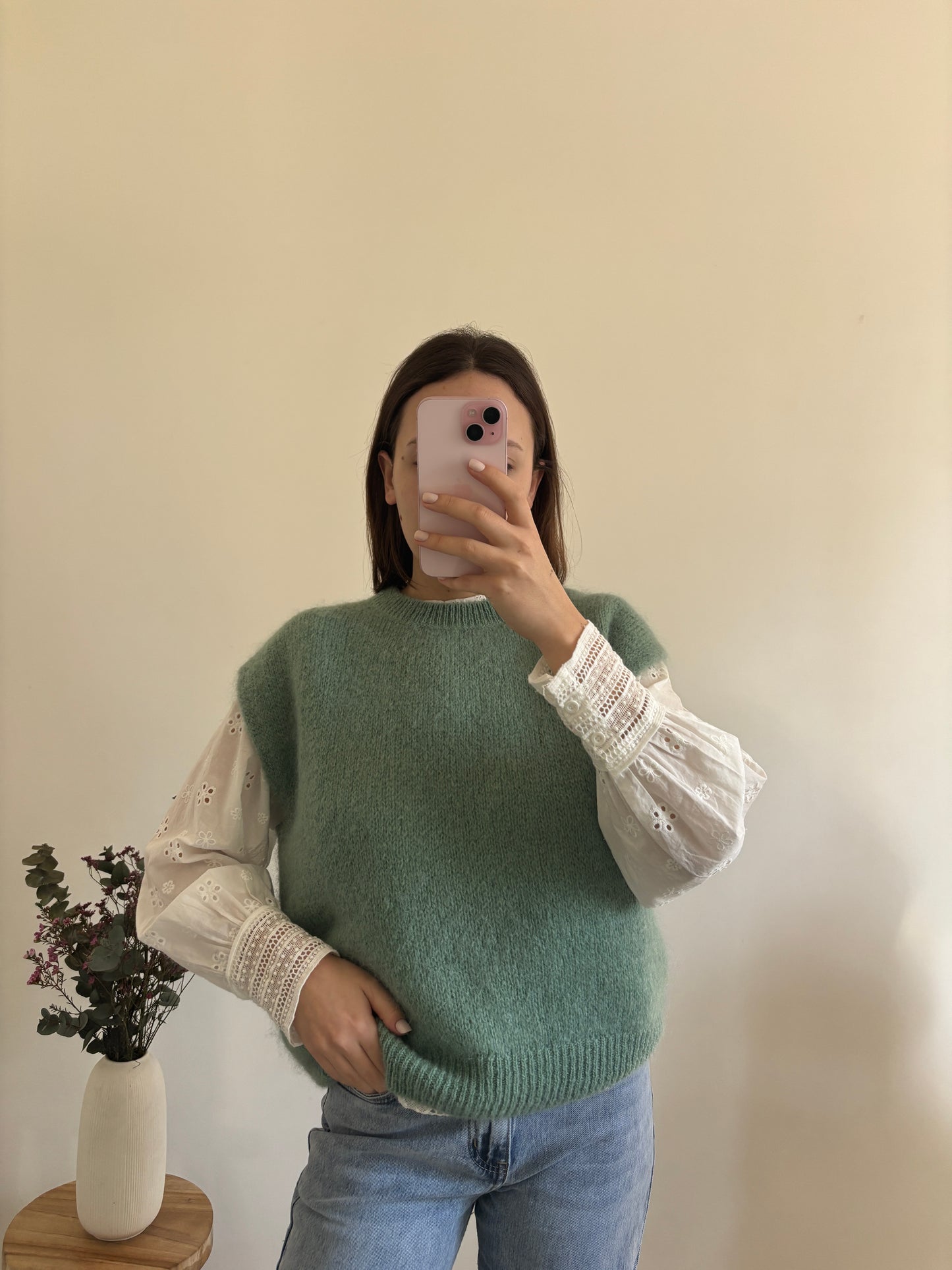 Pull Laure vert d'eau