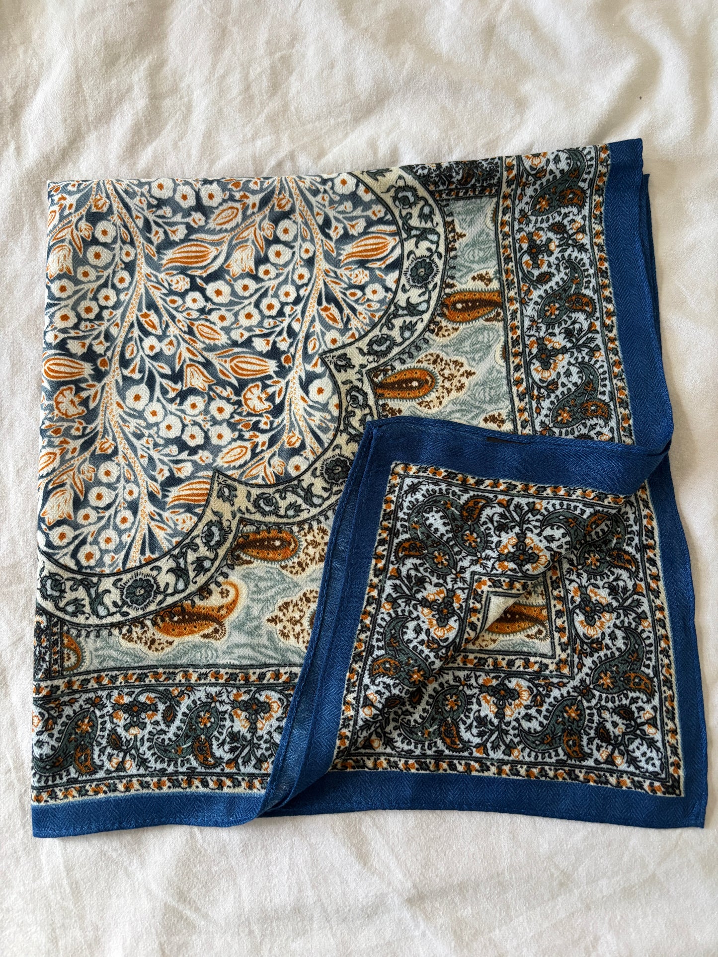 Foulard bleu / orangé