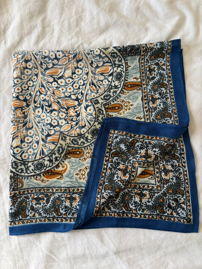 Foulard bleu / orangé
