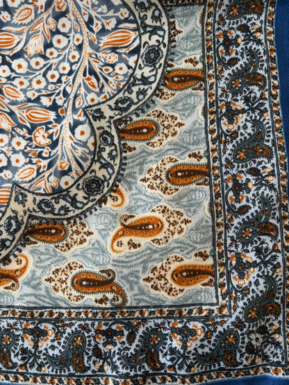 Foulard bleu / orangé
