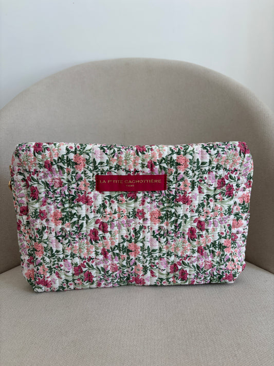 Bordeauxrode etui met bloemenprint