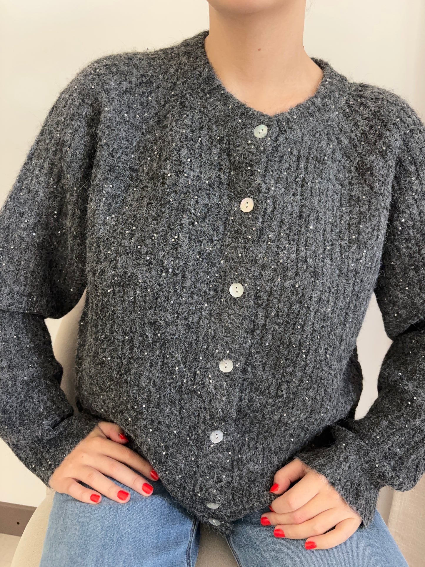 Cardigan à paillettes ( Réassort prévu )