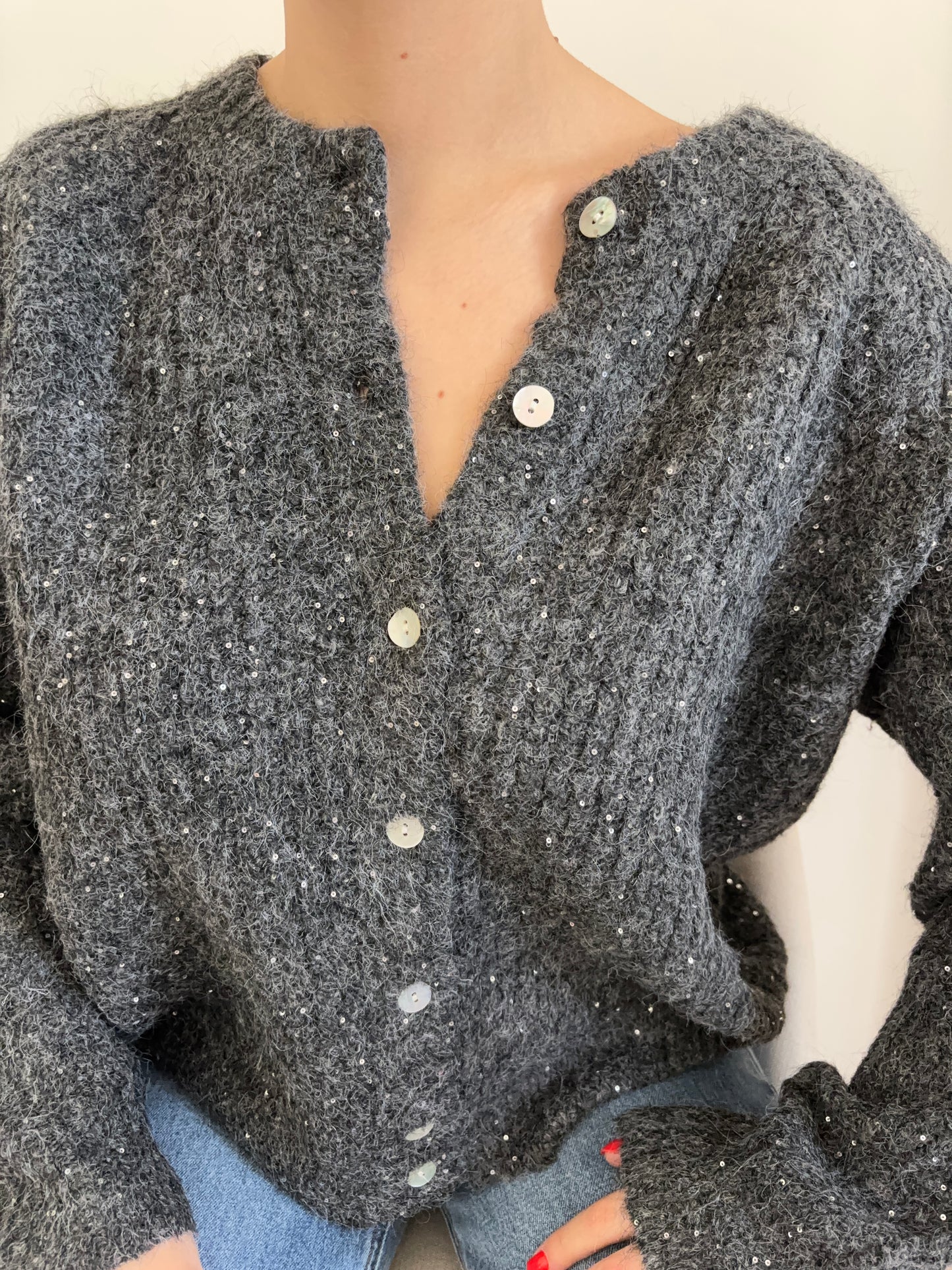 Cardigan à paillettes ( Réassort prévu )
