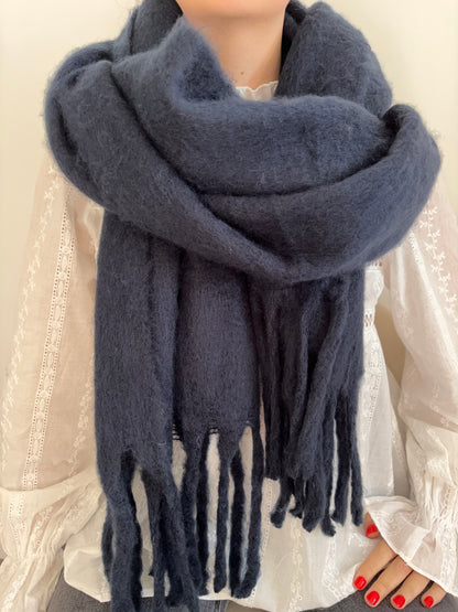 Navy blue Line scarf