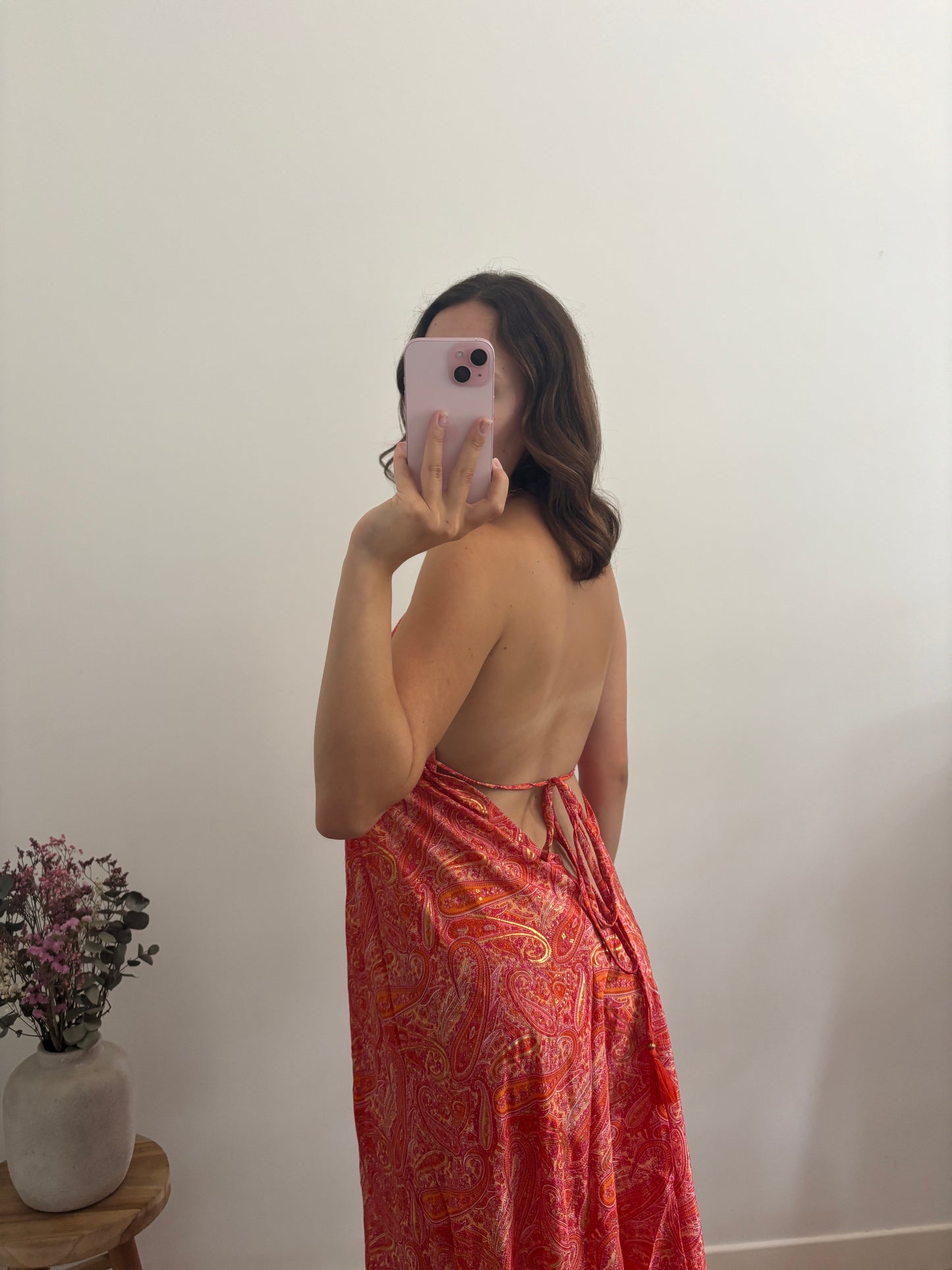 Robe bohème dos nu orange
