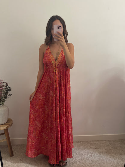 Robe bohème dos nu orange