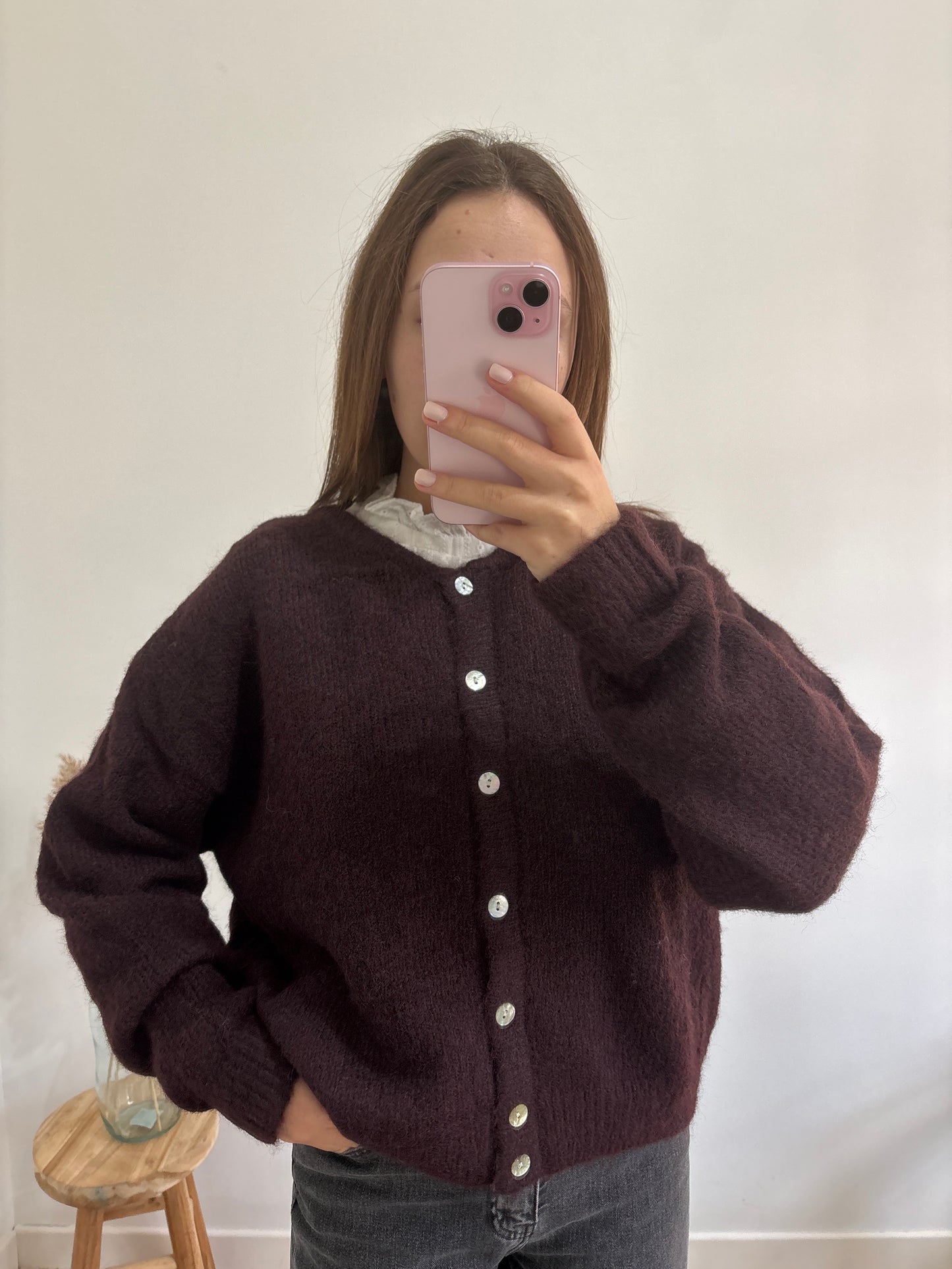 Léa plum cardigan