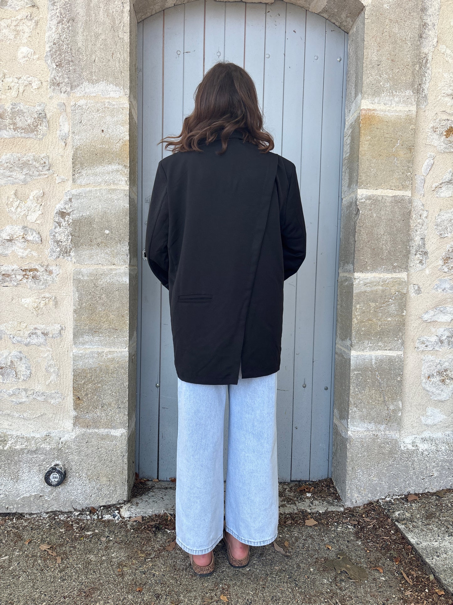 Blazer dos asymétrique noir