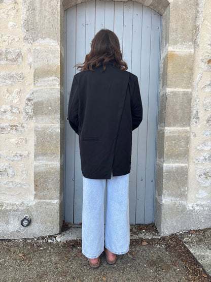 Blazer dos asymétrique noir
